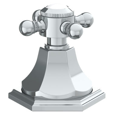 Watermark - Beverly Trim For Deck Mounted Valve. Porcelain cross button on XX trim not engraved