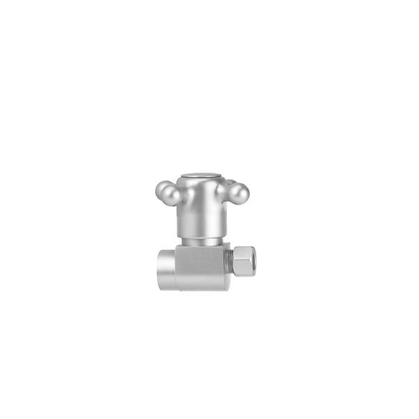 Jaclo - Quarter Turn Ceramic Disc Straight 1/2 Inch IPS x 3/8 Inch O.D. Supply Valve with Cross Handle
