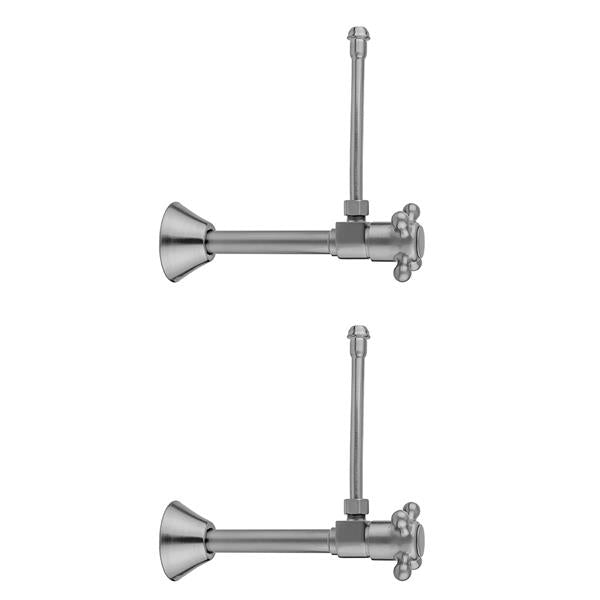 Jaclo - Quarter Turn Ceramic Disc Angle Pattern 1/2 Inch Copper (Sweat fit) x 3/8 Inch O.D. Faucet Supply Kit with Cross Handle and 20 Inch Supply Tubes