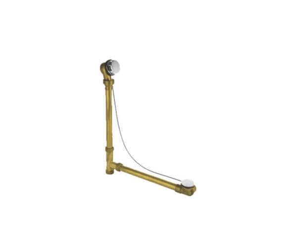 Mountain Plumbing - Brass Body Cable Operated Bath Waste & Overflow Drain with Patented Flexible Overflow Neck for 21 Inch Center Drain Tub