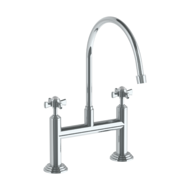 Watermark - Stratford Deck Mounted Bridge Extended Gooseneck Kitchen Faucet