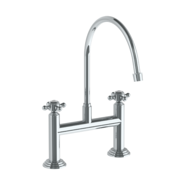 Watermark - Stratford Deck Mounted Bridge Extended Gooseneck Kitchen Faucet