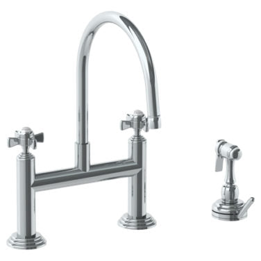Watermark - Stratford Deck Mounted Bridge Kitchen Faucet with Independent Side Spray