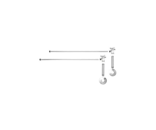 Mountain Plumbing - Lavatory Supply Kit - Brass Cross Handle with 1/4 Turn Ball Valve (MT616-NL) - Angle, No Trap