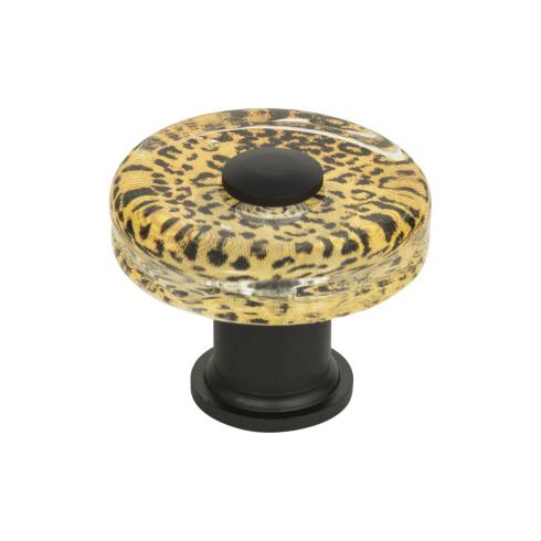 Atlas Homewares - Cheetah Glass 1 1/2 Inch Diameter Round Knob
