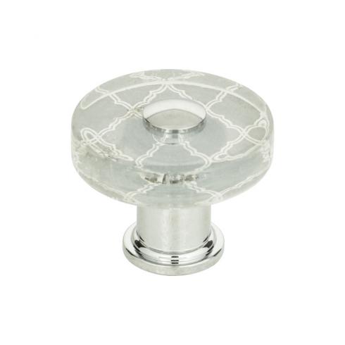 Atlas Homewares - Quatrefoil Glass 1 1/2 Inch Diameter Round Knob