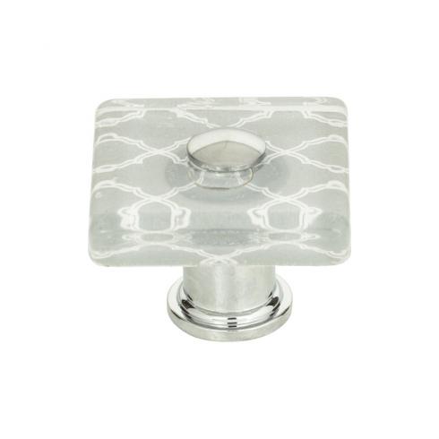 Atlas Homewares - Quatrefoil Glass 1 1/2 Inch Length Square Knob