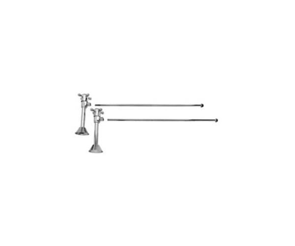 Mountain Plumbing - Lavatory Supply Kit - Brass Cross Handle with 1/4 Turn Ceramic Disc Cartridge Valve (MT416X-NL) - Angle Sweat, No Trap