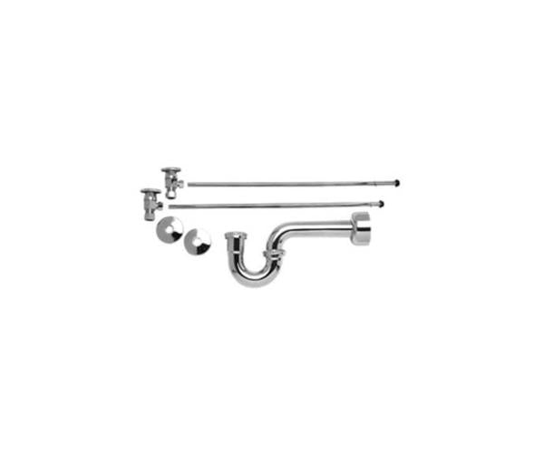 Mountain Plumbing - Lavatory Supply Kit - Brass Oval Handle with 1/4 Turn Ceramic Disc Cartridge Valve (MT6003-NL) - Angle, P-Trap 1-1/4 Inch