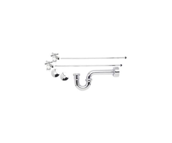 Mountain Plumbing - Lavatory Supply Kit - Brass Cross Handle with 1/4 Turn Ball Valve (MT621-NL) - Angle, P-Trap 1-1/4 Inch