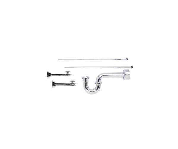 Mountain Plumbing - Lavatory Supply Kit - Brass Oval Handle with 1/4 Turn Ball Valve (MT317-NL) - Straight Sweat, P-Trap 1-1/4 Inch