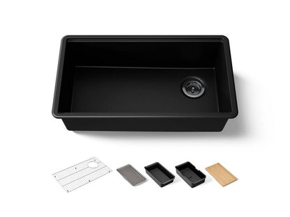 Kohler - Billings 32-1/2 Inch Undermount Single-Bowl Workstation Kitchen Sink