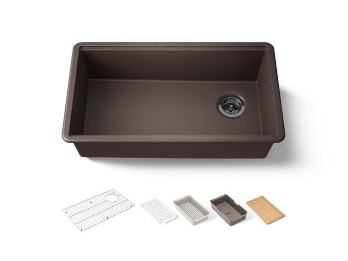 Kohler - Billings 32-1/2 Inch Undermount Single-Bowl Workstation Kitchen Sink