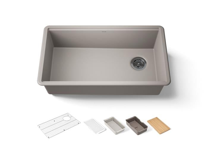 Kohler - Billings 32-1/2 Inch Undermount Single-Bowl Workstation Kitchen Sink