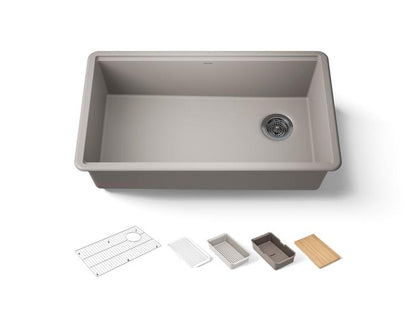 Kohler - Billings 32-1/2 Inch Undermount Single-Bowl Workstation Kitchen Sink