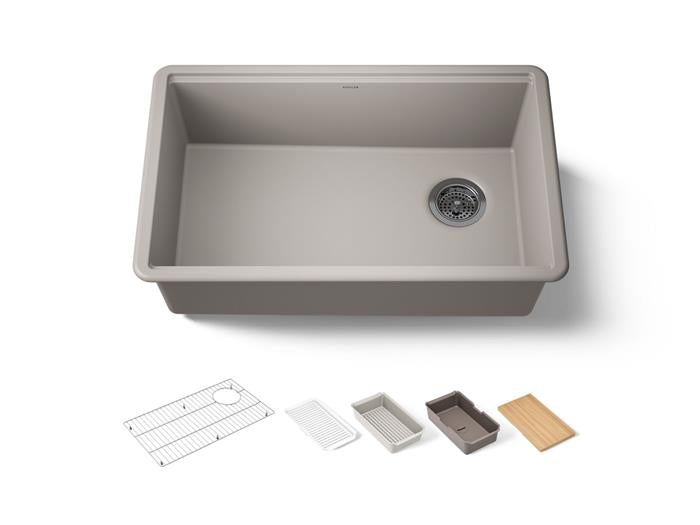 Kohler - Billings 29-1/2 Inch Undermount Single-Bowl Workstation Kitchen Sink