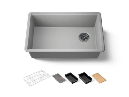 Kohler - Billings 29-1/2 Inch Undermount Single-Bowl Workstation Kitchen Sink