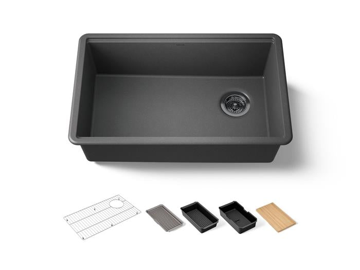 Kohler - Billings 29-1/2 Inch Undermount Single-Bowl Workstation Kitchen Sink