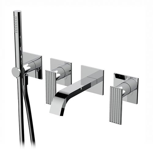 Aquabrass - Tosca Wallmount Tub Filler With Handshower-Trim Only