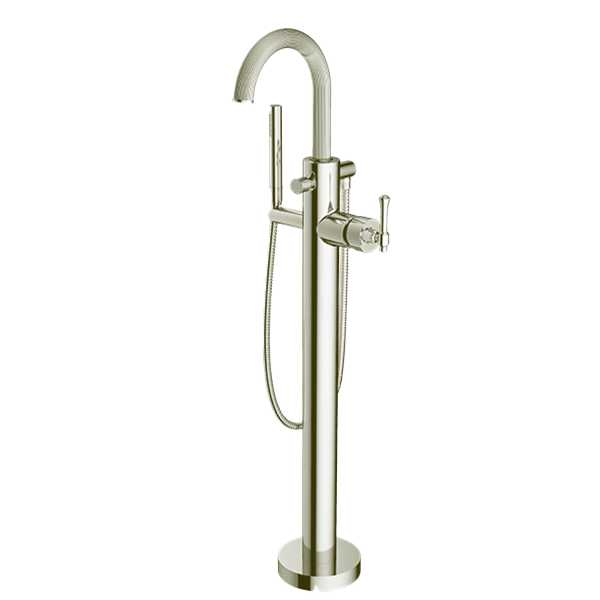 Santec - Athena II Trim - Floor Mount Tub Filler With Hand Shower