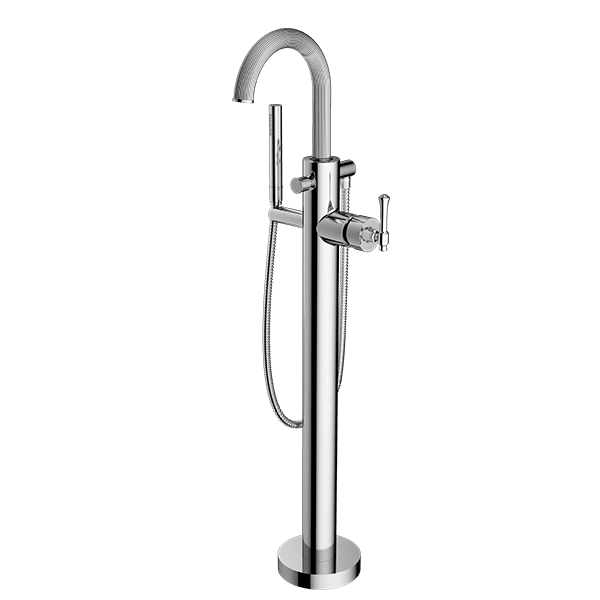 Santec - Athena II Trim - Floor Mount Tub Filler With Hand Shower