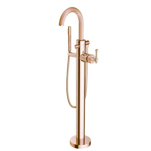 Santec - Athena II Trim - Floor Mount Tub Filler With Hand Shower