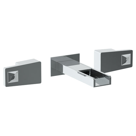 Watermark - Edge Wall Mounted 3 Hole Waterfall Lavatory Set With 6 3/8 Inch OA Spout