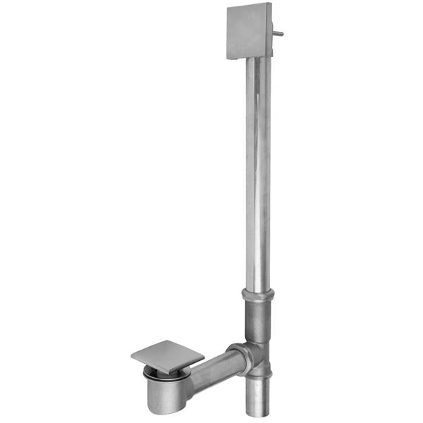 Jaclo - Brass Tub Drain Bottom Outlet Standard Toe Control with Faceplate (Square) Tub Waste