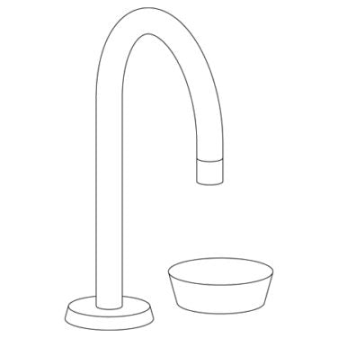 Watermark - Zen Deck Mounted 2 Hole Extended Gooseneck Lavatory Set