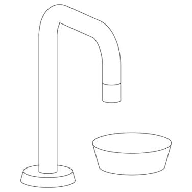 Watermark - Zen Deck Mounted 2 Hole Extended Square Spout Lavatory Set