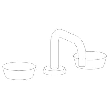 Watermark - Zen Deck Mounted 3 Hole Square Square Lavatory Set