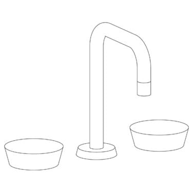 Watermark - Zen Deck Mounted 3 Hole Extended Square Spout Lavatory Set