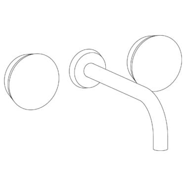 Watermark - Zen Wall Mounted 3 Hole Lavatory Set with 8 3/4 Inch spout
