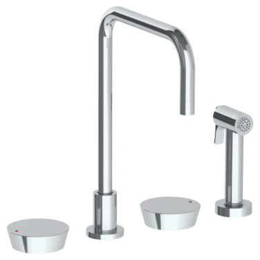 Watermark - Zen Deck Mounted 4 Hole Square Top Kitchen Set - Includes Side Spray