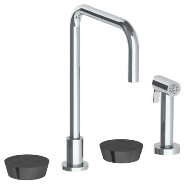 Watermark - Zen Deck Mounted 4 Hole Square Top Kitchen Set - Includes Side Spray