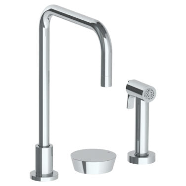Watermark - Zen Deck Mounted 3 Hole Square Top Kitchen Set - Includes Side Spray