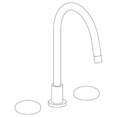 Watermark - Zen Deck Mounted 3 Hole Gooseneck Kitchen Faucet