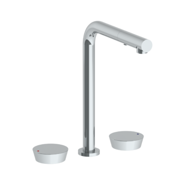 Watermark - Zen Deck Mounted 3 Hole Square Top Kitchen Faucet with Pull Out Spray
