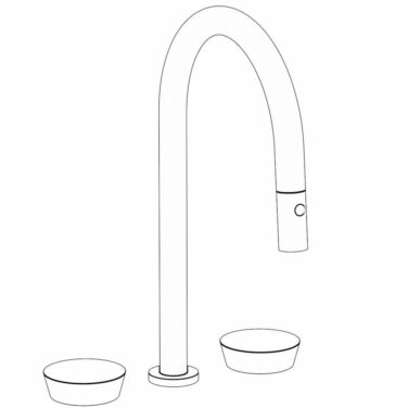 Watermark - Zen Deck Mounted 3 Hole Gooseneck Top Kitchen Faucet with Pull Down Spray