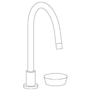 Watermark - Zen Deck Mounted 2 Hole Gooseneck Kitchen Faucet