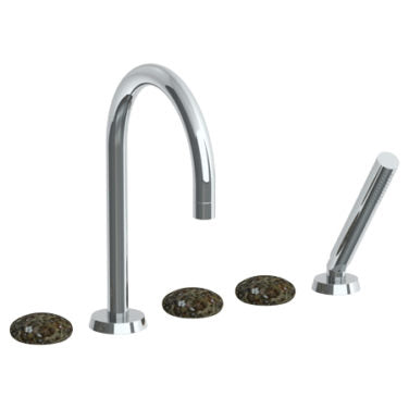 Watermark - Zen Deck Mounted 5 hole Gooseneck Bath set
