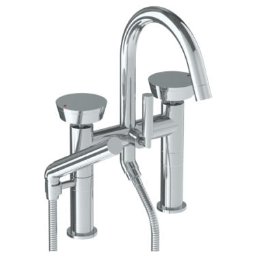 Watermark - Zen Deck Mounted Exposed Gooseneck Bath Set with Hand Shower
