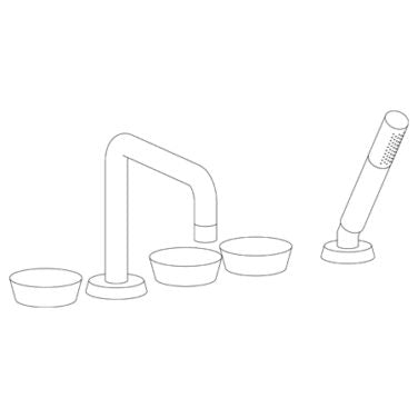 Watermark - Zen Deck Mounted 5 hole Square Bath set