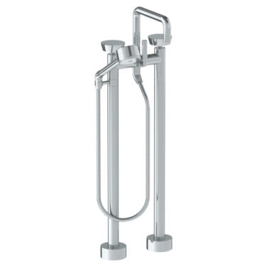 Watermark - Zen Floor Standing Square Bath set with Volume Hand Shower