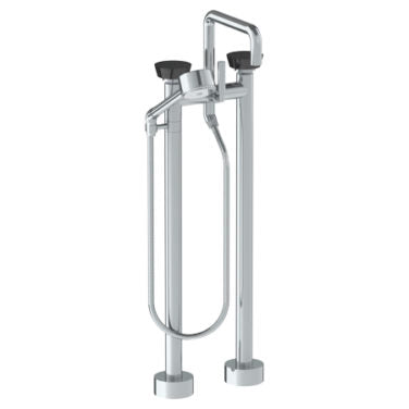 Watermark - Zen Floor Standing Square Bath set with Volume Hand Shower
