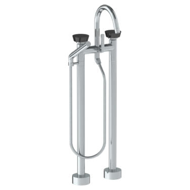 Watermark - Zen Floor Standing Gooseneck Bath Set with Slim Hand Shower