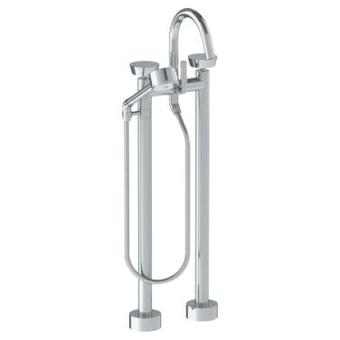Watermark - Zen Floor Standing Gooseneck Bath Set with Volume Hand Shower