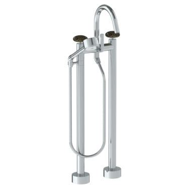 Watermark - Zen Floor Standing Gooseneck Bath Set with Volume Hand Shower