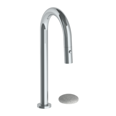 Watermark - Zen Deck Mounted 2 Hole Gooseneck Prep Faucet with Pull Down Spray