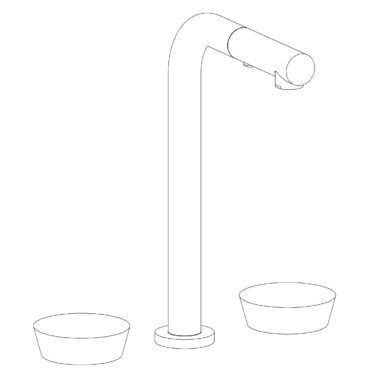 Watermark - Zen Deck Mounted 3 Hole Square Top Prep Faucet with Pull Out Spray